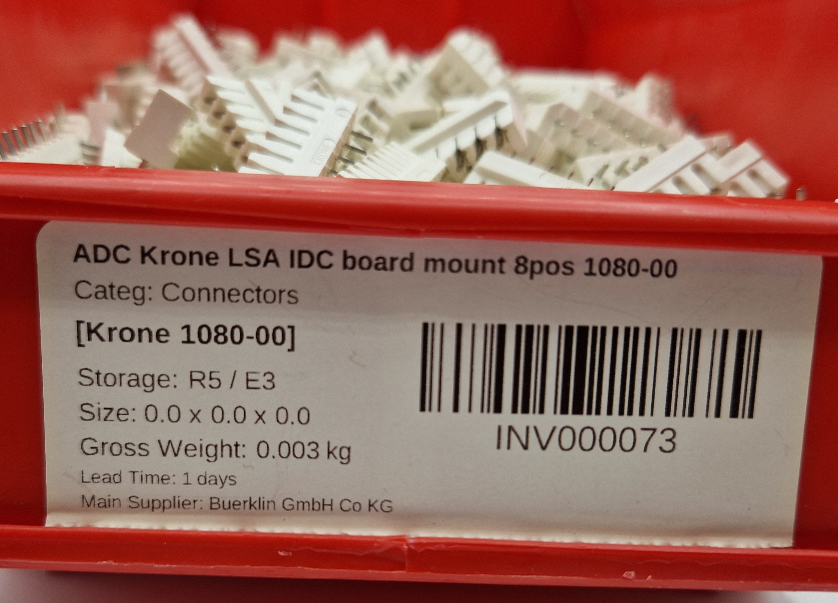 Krone 1080-00 LSA IDC board mount terminal 8pos