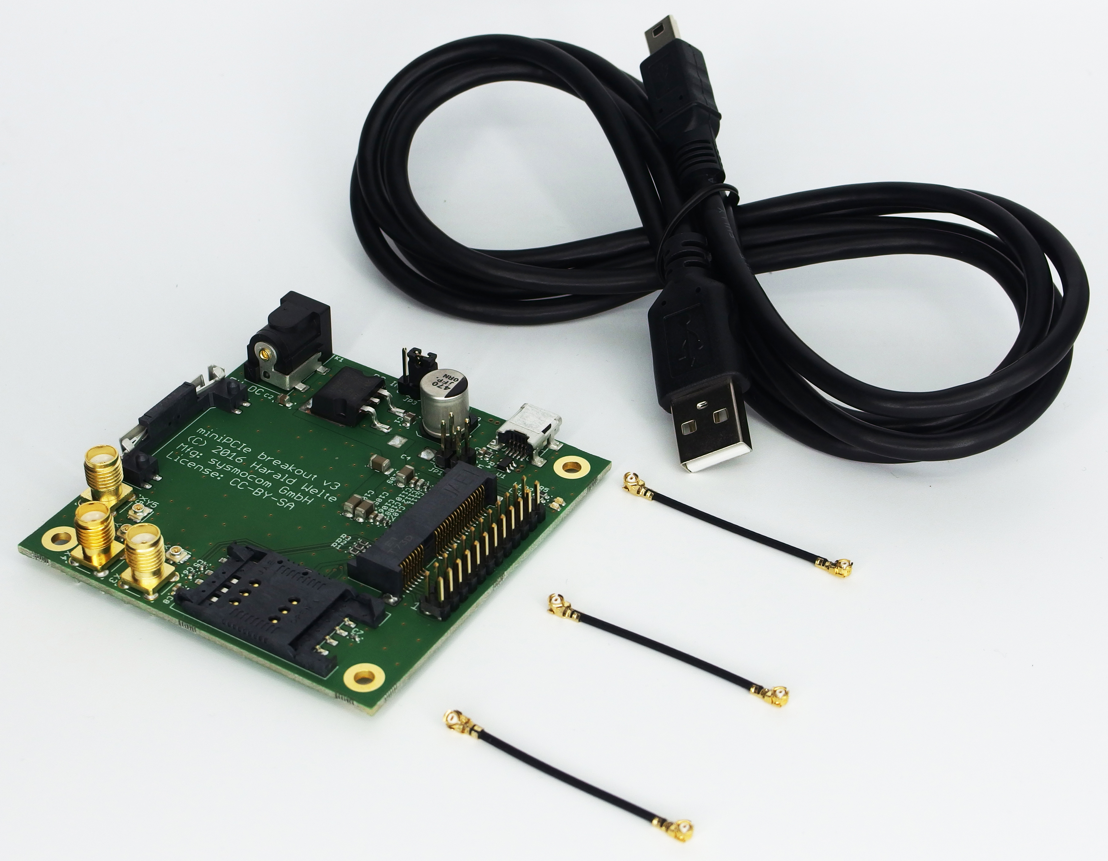 miniPCIe WWAN Modem USB break-out board v3 kit
