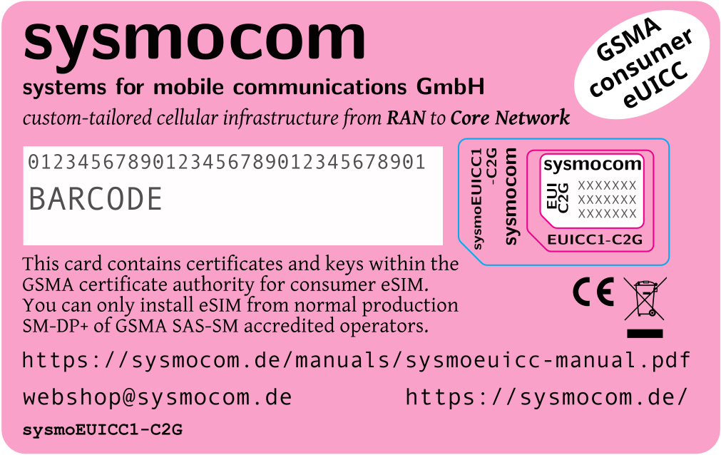 sysmoEUICC1 eUICC for consumer eSIM RSP