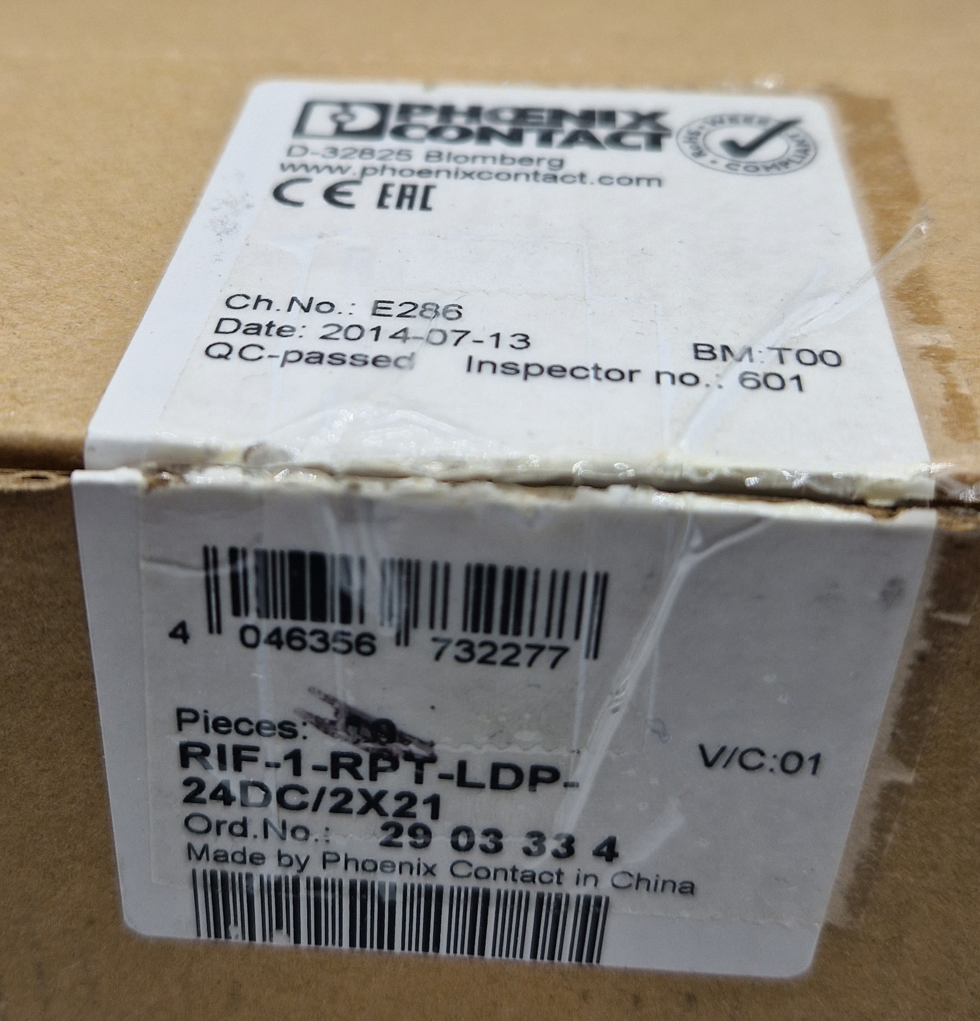 Phoenix RIF-1-RPT-LDP-24DC/2X21 DIN Rail DPDT Relay