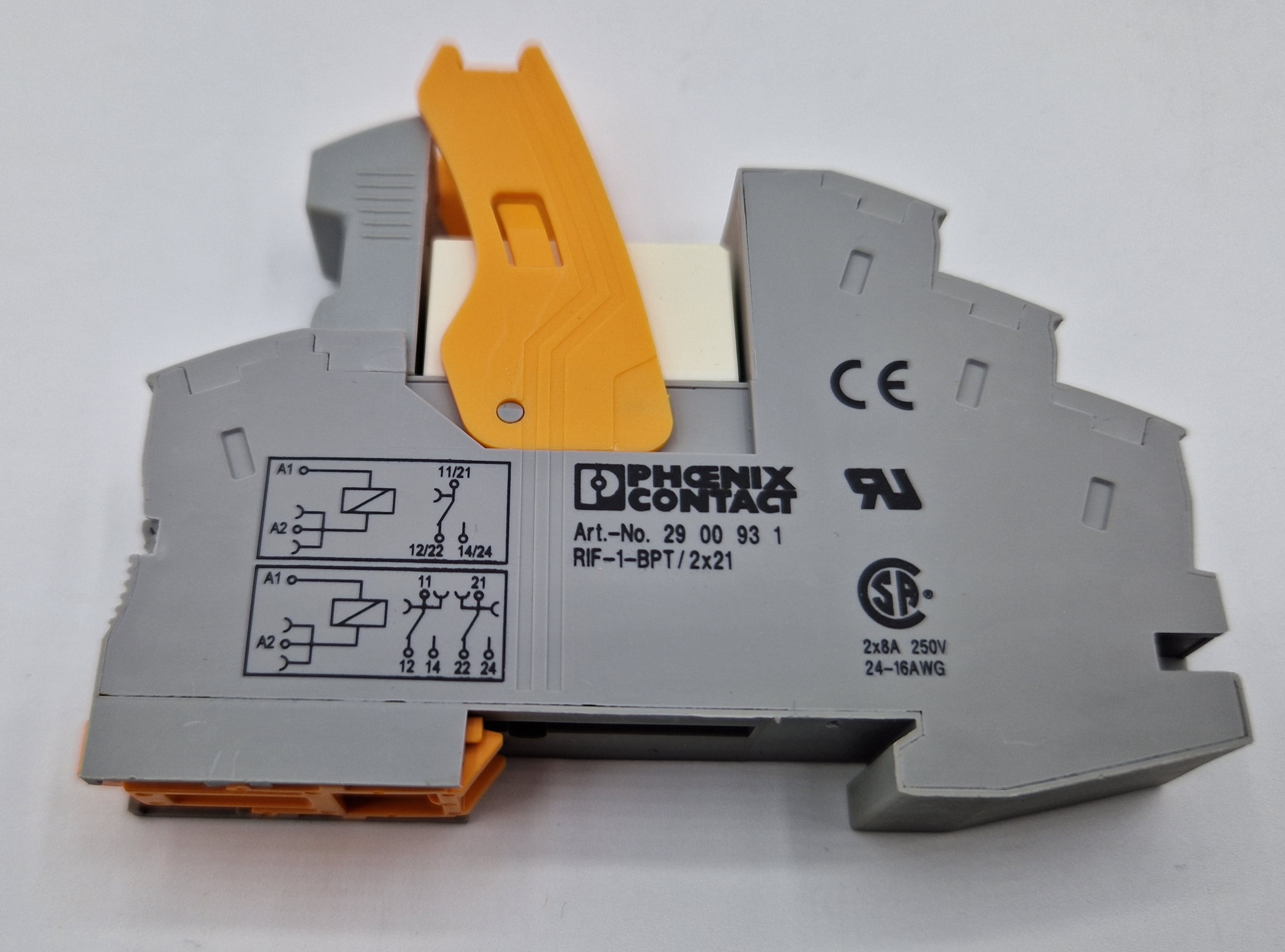 Phoenix RIF-1-RPT-LDP-24DC/2X21 DIN Rail DPDT Relay